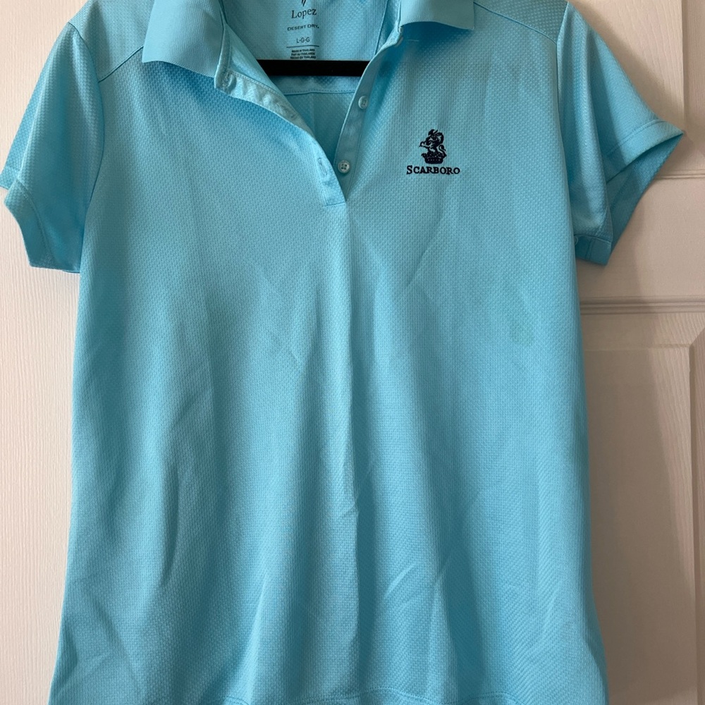 Fitted Blue Polo Shirt with Short Sleeves